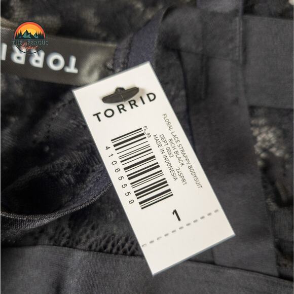 NWT Torrid Sexy Black Strappy Lace & Mesh Lingerie Bodysuit Plus Size 1 (14/16) - Picture 7 of 16